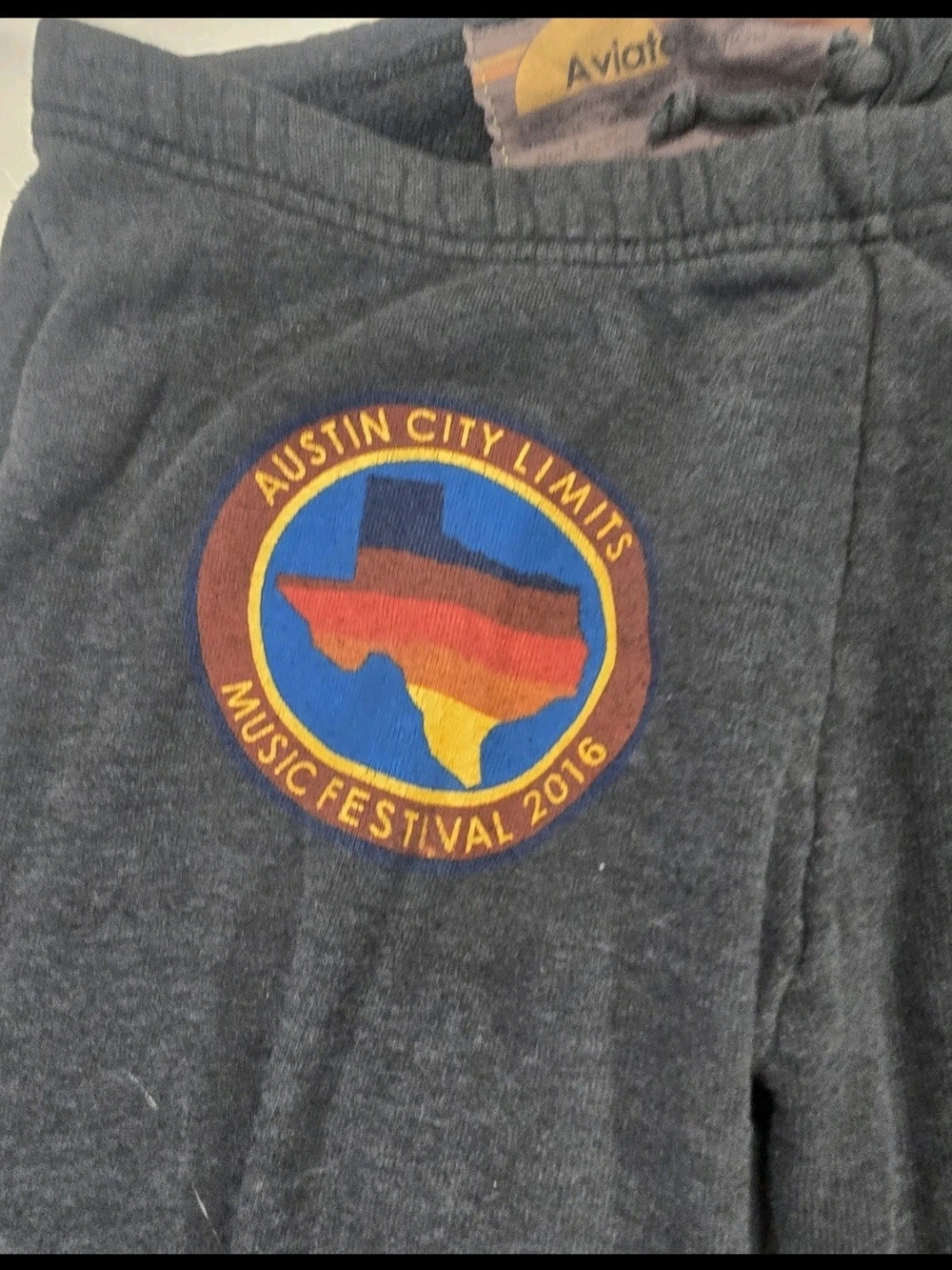 2017 Aviator Nation Mens Charcoal Sweatpants with Sunset Stripe Patch Size Med - Picture 6 of 14